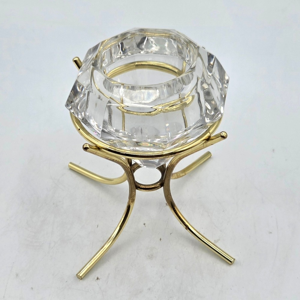 PartyLite‎ 24% Lead Crystal Diamond Shaped Solitaire Votive Candle Holder - Picture 2 of 6